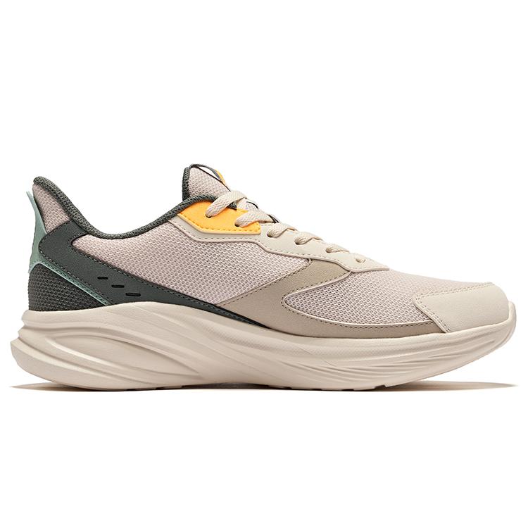 Erke Hunter Simple Versatile Non-Slip Lightweight Rebound Low-Top Running Shoes Men sneaker Eggshell-Gray Light-Linen 51125103323-102