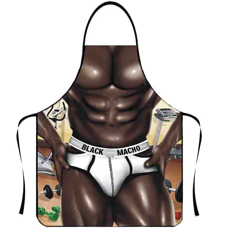 1PC Men's Home Sleeveless Printed Apron Kitchen Waterproof And Anti Staining Printed Apron Suitable For Barbecue And Party