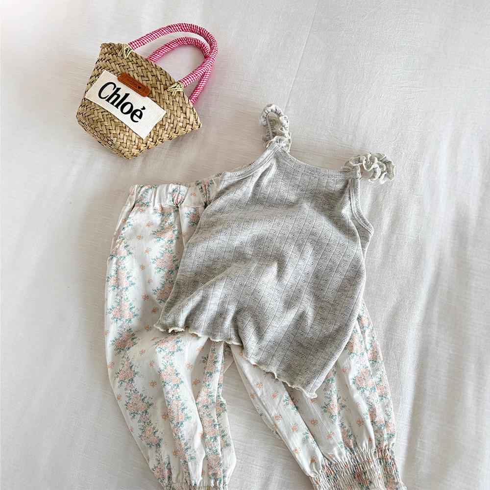 2025 Summer Korean-Style Ribbed Tank Top for Baby Girls - Versatile & Colorful