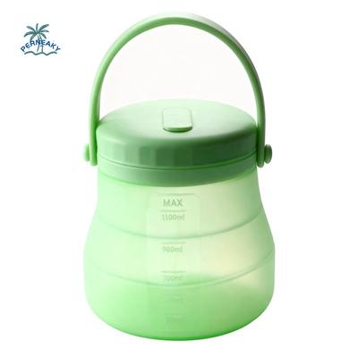 800/1200/1500ml Fresh Keeping Bucket Leak-Proof with Handle Silicone Food Storage Container Heat Resistant with Scale Kimchi Jar