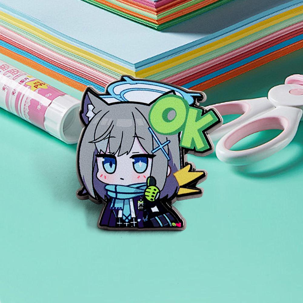 Azure Game Logo Abydos Wolf-Eared Girl Uniform Pin Brooch
