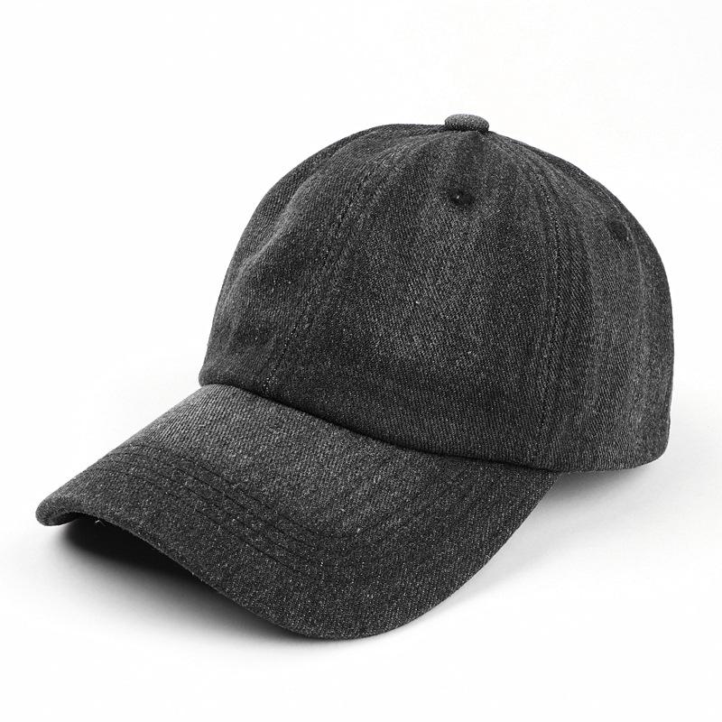 Korean & Japanese Style Flat Brim Denim Cap - Women s & Men s Sunshade Duckbill Hat Adjustable 55-60CM чёрный