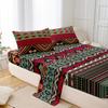 Bohemian Soft Brushed Bed Sheet Set 3Pcs Skin-Friendly Comfortable Fitted Sheet Pillowcase Bed Cover