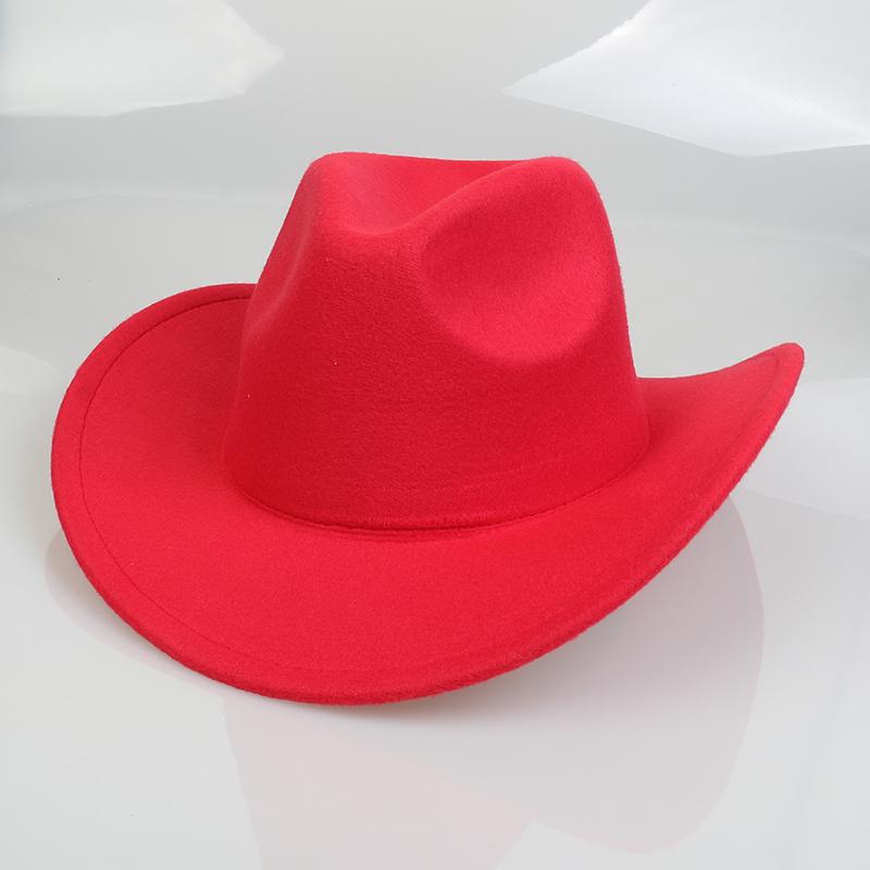 Women Men Western Cowboy Hat, Wide Curved Brim Felt Cowgirl Hat, Vintage Jazz Riding Hat, Removable Hat Belt, Head Circumference 56‑58cm