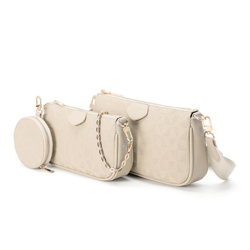 Women's Embossed Windmill Flower Single Shoulder Crossbody Bag Three In One Armpit Bag Versatile Fashion Three Piece Set