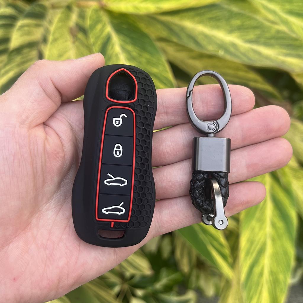 Silicone Car Key Case for Porsche Panamera Macan Cayenne 92A Boxster Carrera Cayman 911 981 991 918 Rubber Remote Cover Shell