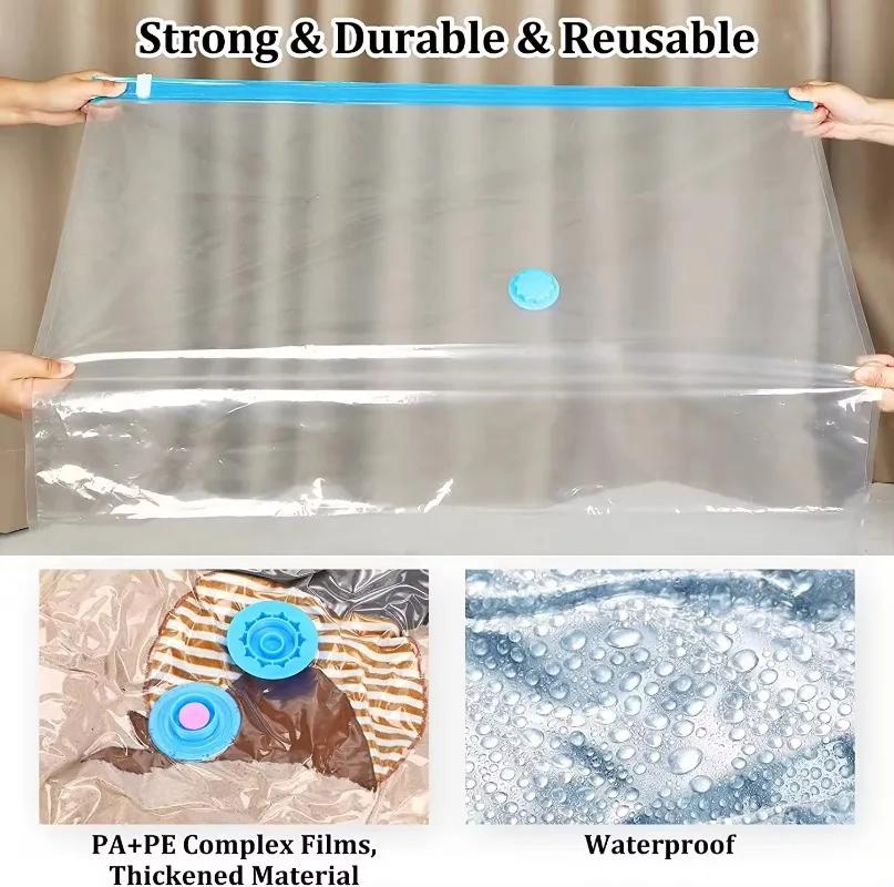 Vacuum Storage Bags More Space Save Compression Travel Seal Zipper for Clothes Pillows Bedding Closet Home Organizer