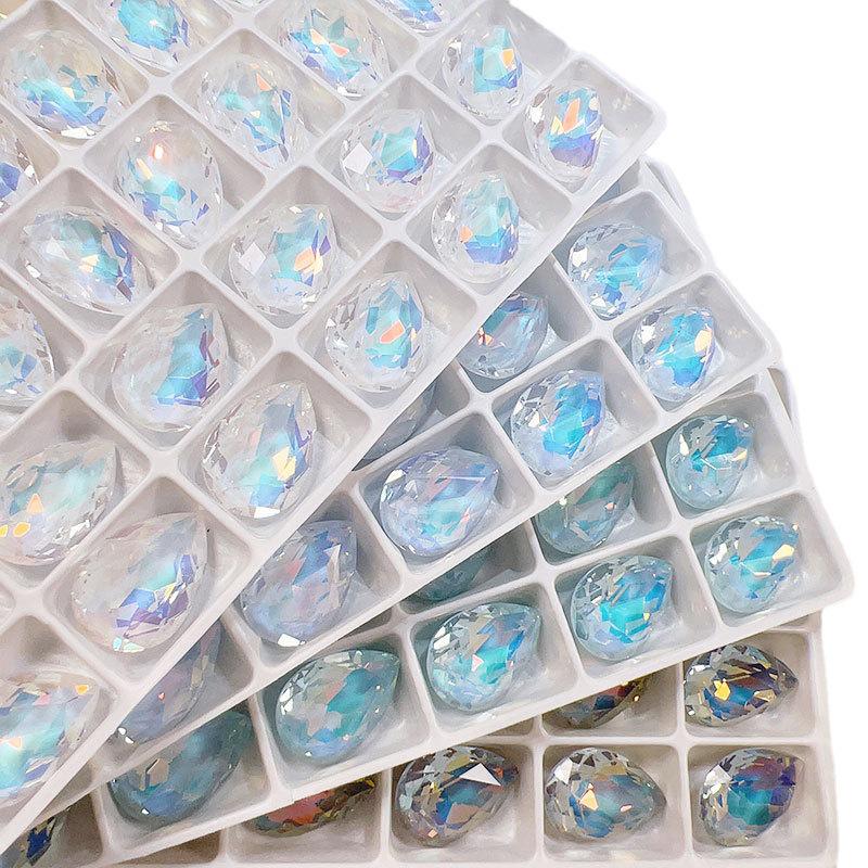 K9 13x18mm Teardrop Mocha Diamond Acetate Jewelry DIY Accessories