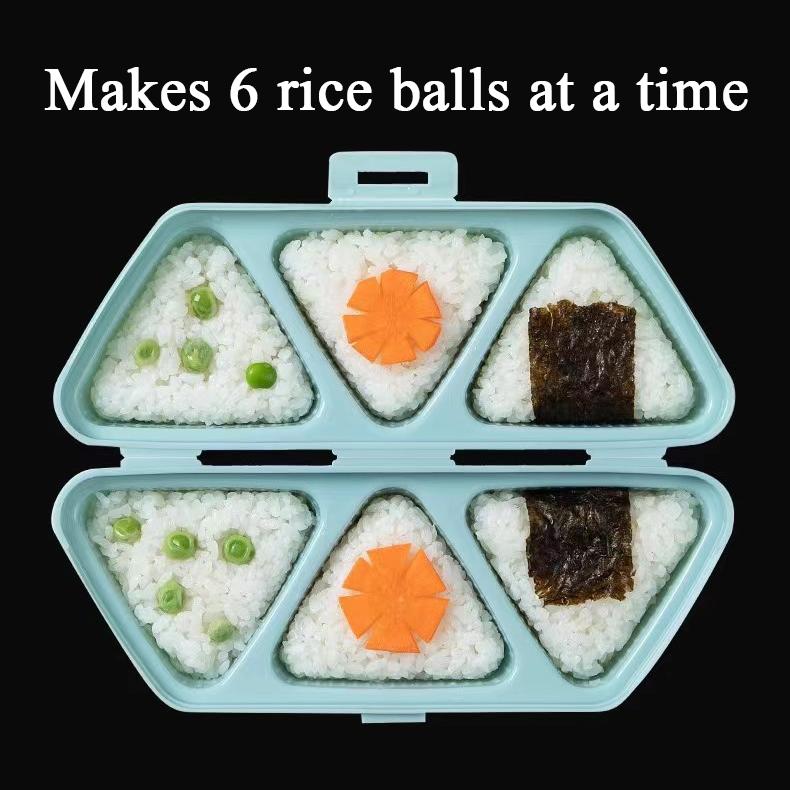 Molde 6 em 1 Triângulo Bolas de Arroz Portátil Lancheira para Piquenique Sushi Bento Box Ferramentas DIY