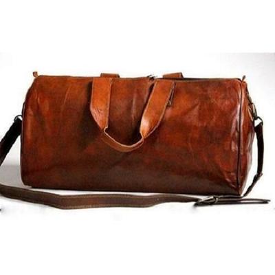 Borsa da viaggio Duffel in pelle vintage marrone per uomo