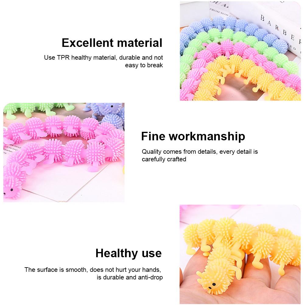 8 Pcs Caterpillars Fidget Sensory Toys Set Stretchy Worm Toys for Stress Relief Anxiety Worm