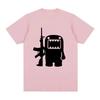 Retro Domo Kun AK47 Zábavné tričko Dámské ležérní tričko Krátký rukáv Nadměrné tričko Street Wear