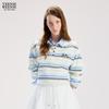 Teenie Weenie Women's Striped Polo T-Shirt with Bear Lettering