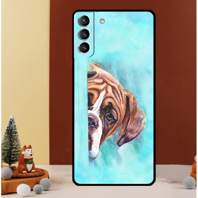 Boxer Dog Case For Samsung Galaxy S25 S26 Ultra S21 S22 S20 S23 S24 Ultra S10 Plus S25 FE Cover Funda