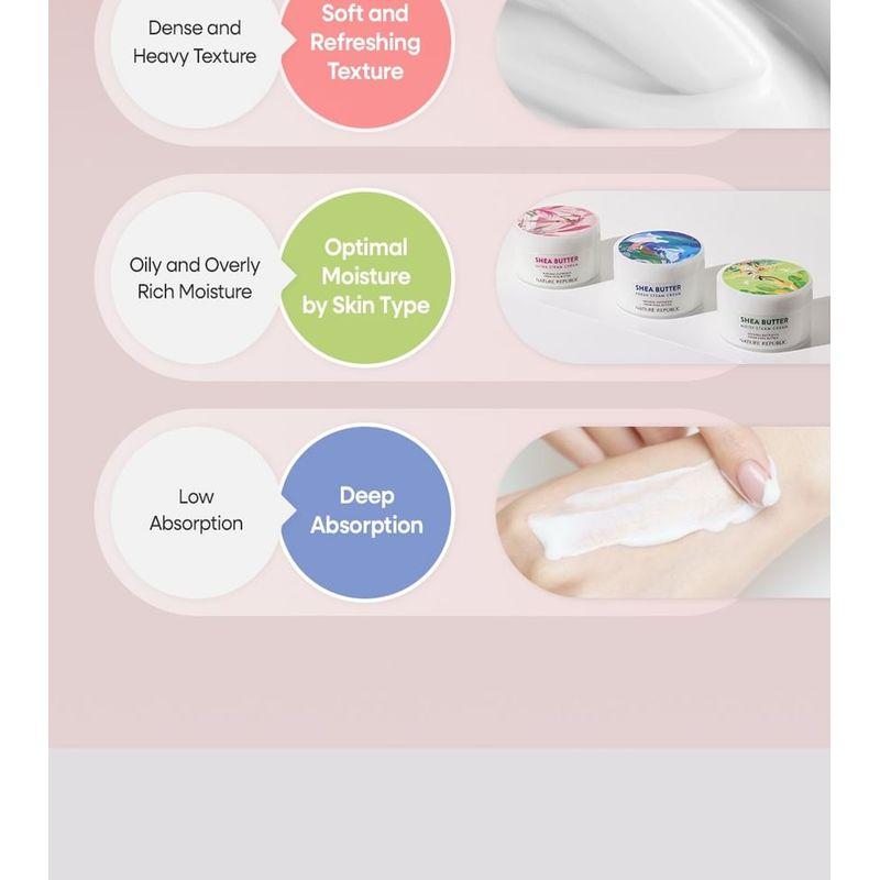 Nature Republic Shea Butter Steam Cream - 3 Types