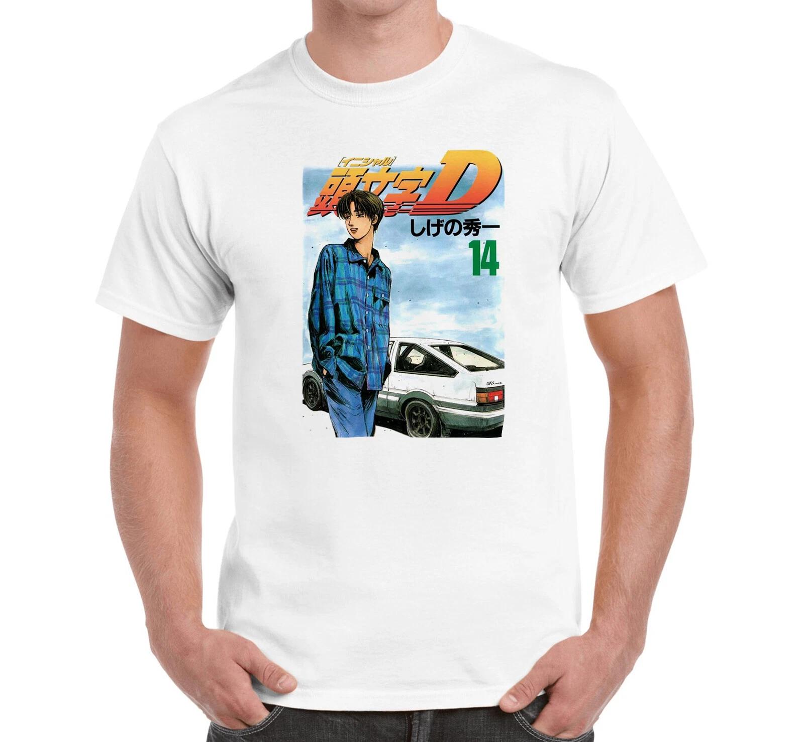 Initial D Anime Manga Takumi Fujiwara Printed Cotton T-Shirt Top Tee 100
