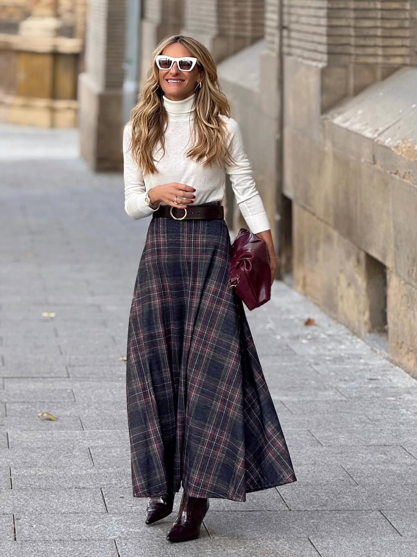 2025 autumn new TEMU hot-selling fashion commuter plaid skirt, spot PJ0321 S разноцветный