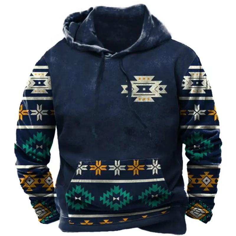 Winter Men's Hoodie Sweatshirt Harajuku Ethnic Wind Graphics Retro Clothes Pullover Shirt Casual Street Loose Casual Hoodie