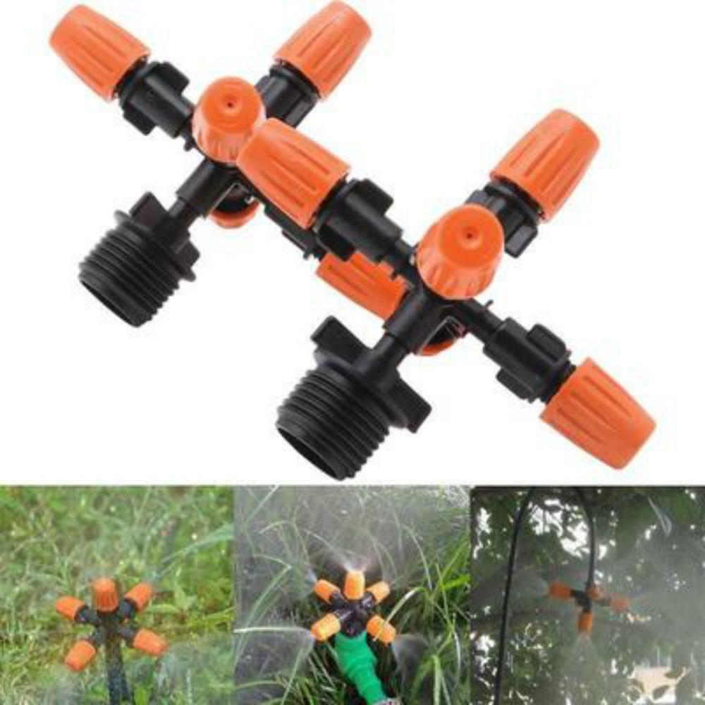 1-2Pcs 5-Head Garden Lawn Water Spray Misting Nozzle Sprinkler Irrigation System