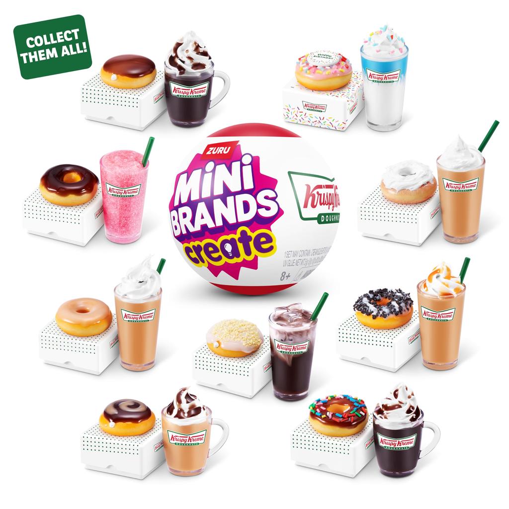 Mini Brands Create Krispy Kreme 1 by ZURU Mini Collectible Blind DIY Resin Mini Replica Ages Series, Capsule, - Packaging, Novelty, Play, Food,