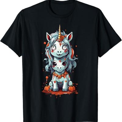 Scary Psycho Unicorn Halloween Horror Scary Design T-Shirt