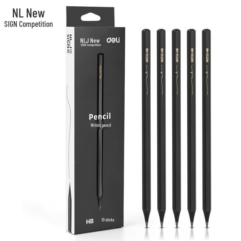 Deli NS722 HB Graphite Pencil, Black Wood, Hexagonal, 20 Pcs