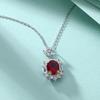 S925 Silver Ruby Pendant Natural Garnet Zircon Necklace Women's High-end European and American Style Sterling Silver Collarbone Chain