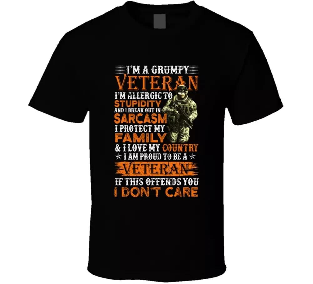 Grumpy, Hero Veteran Army Military Soldier Flag T Shirt Tee Gift New S