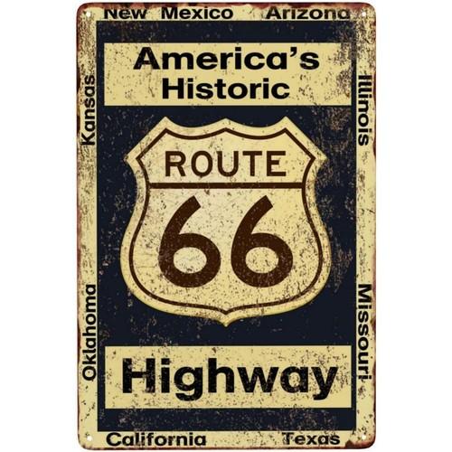 America's Route 66 Highway Metal Sign Man Cave Garage Decor Retro Wall Art