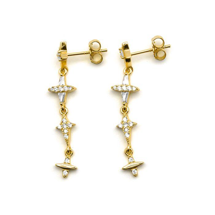 925 Sterling Silver and Brilliant Zirconia Earrings - Holis