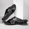 Comfy Summer Men's Slippers Leisure Walk Flip-Flops Travel Male Beach Flats Comfortable Beach Shoes Non-Slip Half Drag Sandals
