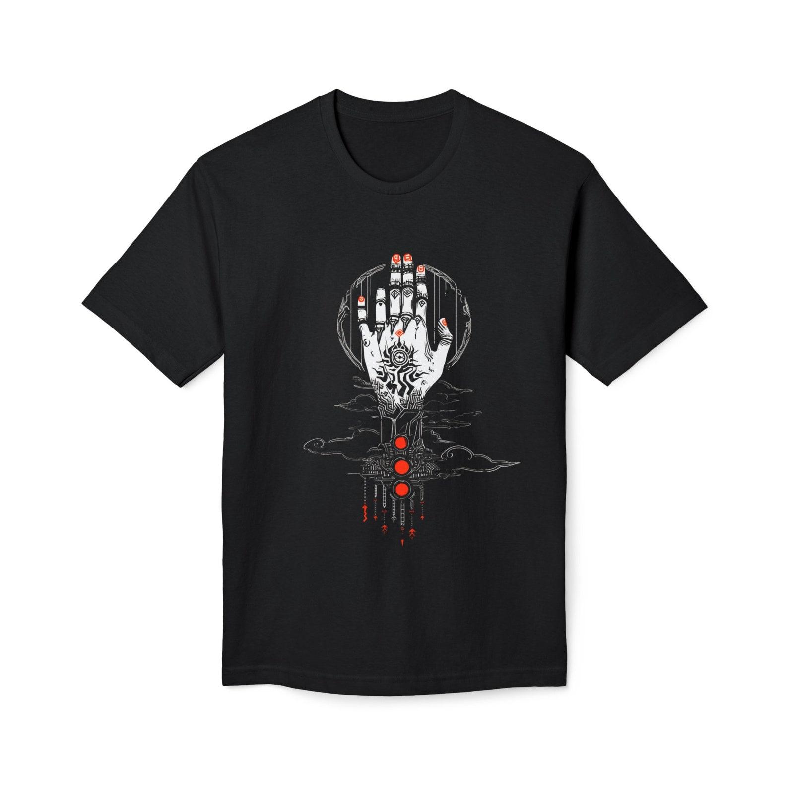Mystical Runes Hand T-Shirt: Gothic Occult Fashion M