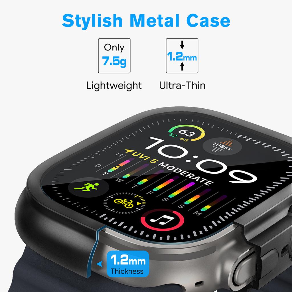 Case For iWatch Ultra 2 3 Metal Shell PC Back Cover For Apple Watch Case Series 11 10 9 8 7 Se 6 45mm 44mm Change To Ultra 49mm