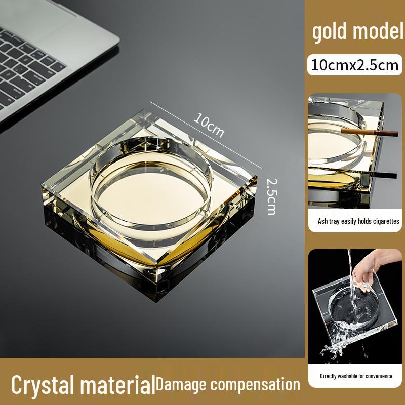 Crystal Glass Ashtray: Elegant, Fly-Repellent Design for Home or Office