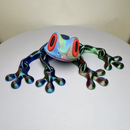 3D Printed Magnetic Frog Toy Movable Joints Frog Fridge Magnet Articulated Poseable Frog Model