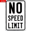 Vintage Tin Sign NO SPEED LIMIT Metal Wall Art for Garage Man Cave Decor Funny Road Highway Warning Plaque   Retro Style Dec