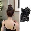Korean Style Rhinestone Flower Top Knot Claw Clip for Women - 2025 Hairpin Headwear Fashion