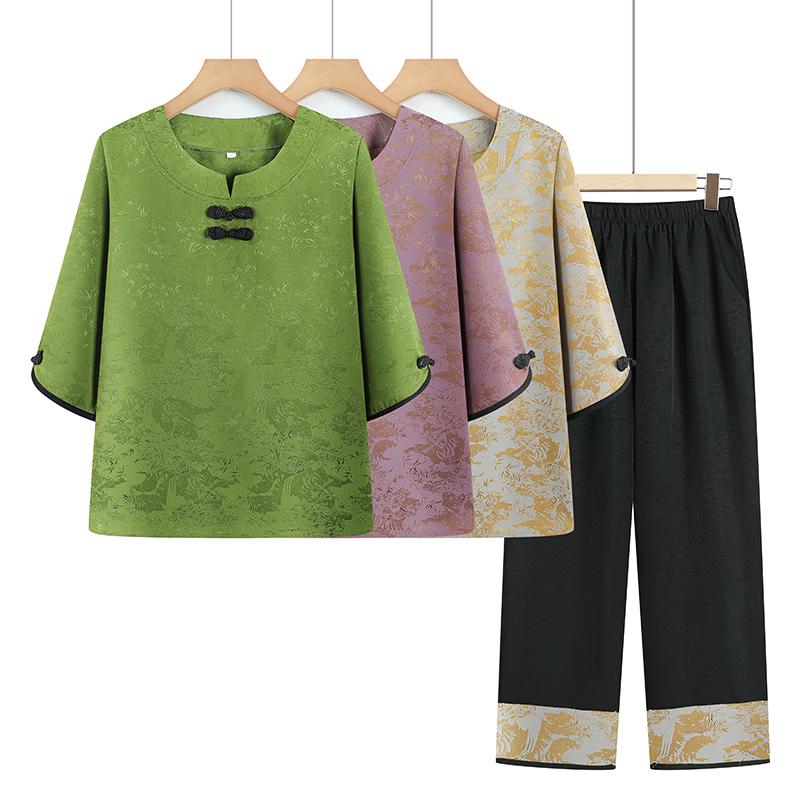 Women s New Chinese Style Jacquard Spring Set 3XL