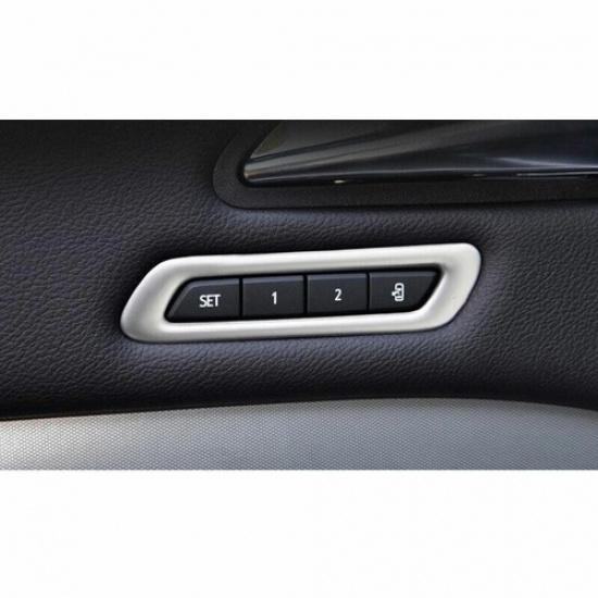For Cadillac XT4 2019-2024 Matte Silver Seat Memory Switch Frame Cover Trim 1PCS