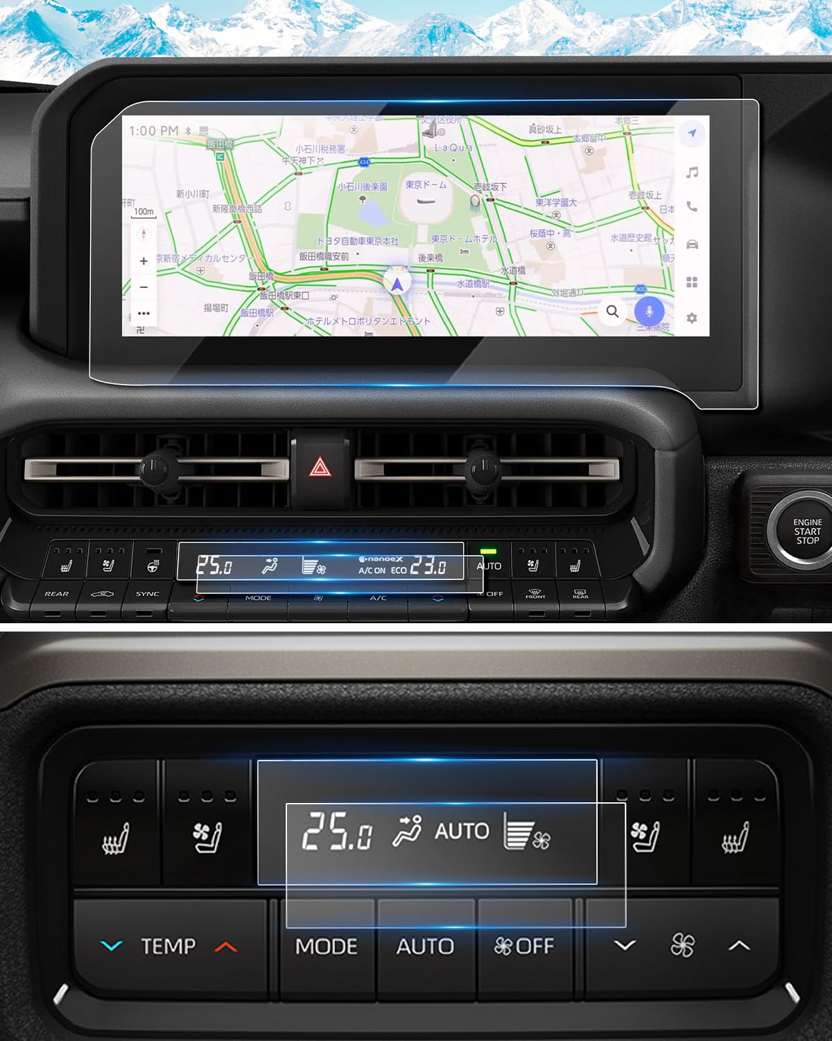 

ruiya 2024 Новый Toyota Land Cruiser 250 Навигационная пленка дюйм Эксклюзивная Защитная пленка для навигации Land Cruiser 250 Панель кондиционера переднего сиденья