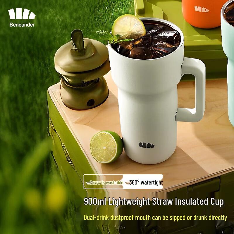 Beneunder 900ml Stainless Steel Insulated Straw Bottle