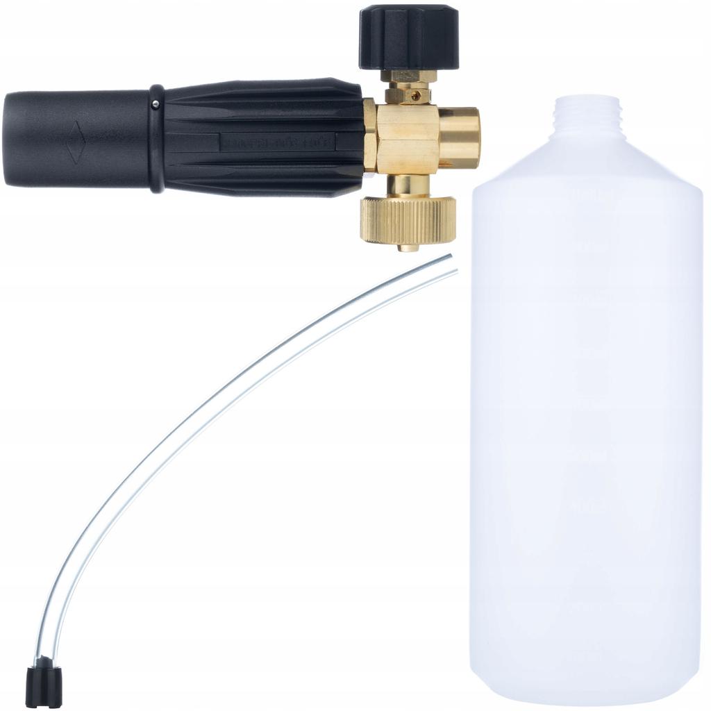 Rosfix S0401 Foam Gun 1000ml for pressure washer G1/4F, nozzle 1.23mm + Adapter / adapter for Black&Decker pressure washer to G1/4""M (plastic)