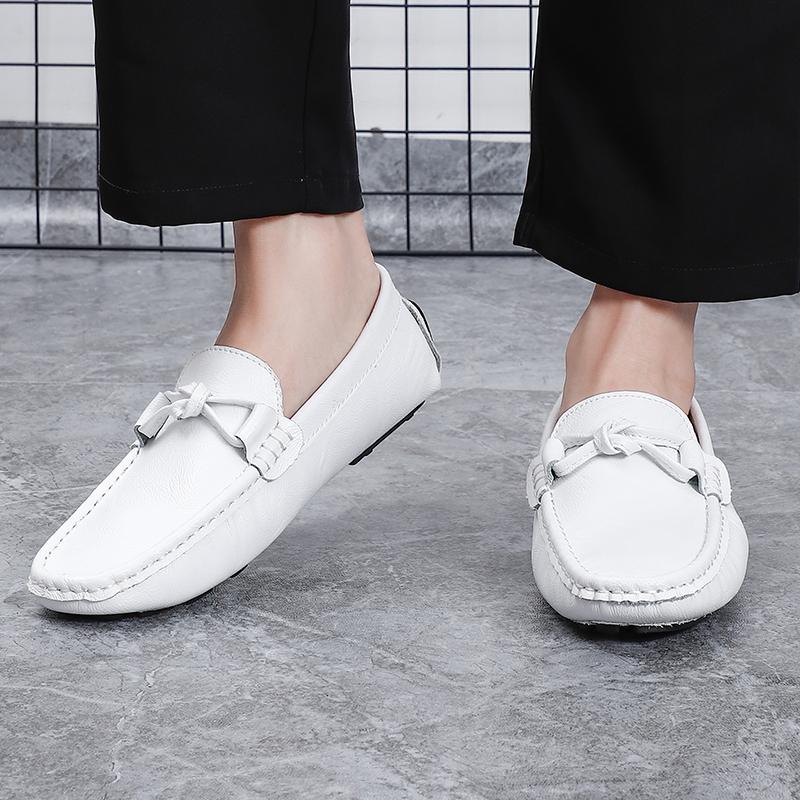 Fashion Men's Casual Leather Shoes Four Seasons Plus Size Soft Sole Comfort Outdoor Fashion Youth Business Leather Shoes Driving Shoes