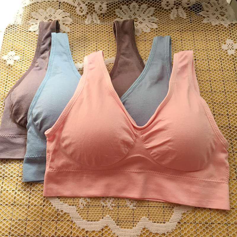 Genie Bra Plus-Size Seamless Wire-Free Sports Bra Yoga Vest with Pads - Set of 3