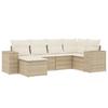 VidaXL Salon de Jardin avec Coussins 6 pcs, Canapés de Terrasse, Ensemble de Meubles de Patio, Mobilier d'Extérieur, Beige 3255195