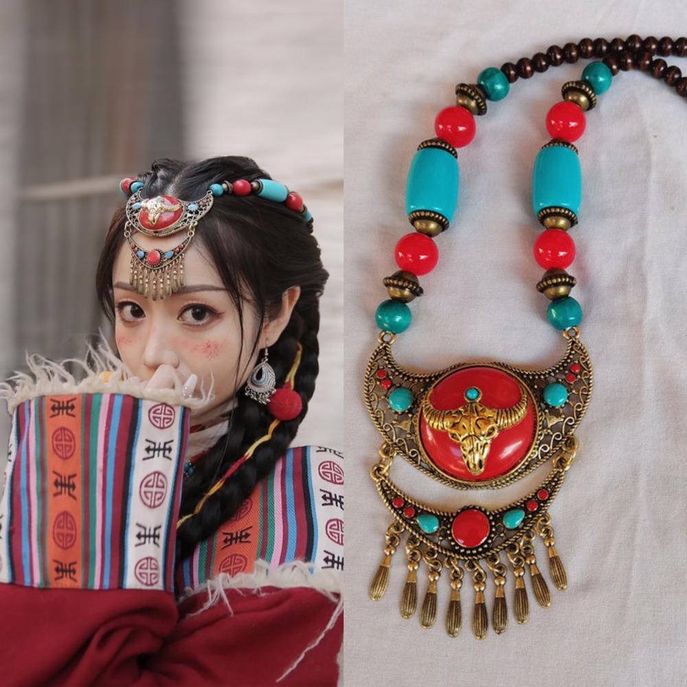 

Экзотический этнический стиль лобная цепочка женская головная цепочка бусины кисточки повязки на голову вечеринка Style 3