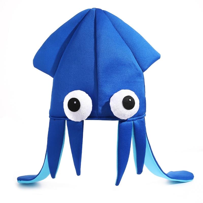 Sombrero de Calamar de Dibujos Animados Con 4 Opciones de Color Tela Suave y Transpirable Atrezo de Disfraz para Eventos Temáticos Para Diferentes Edades