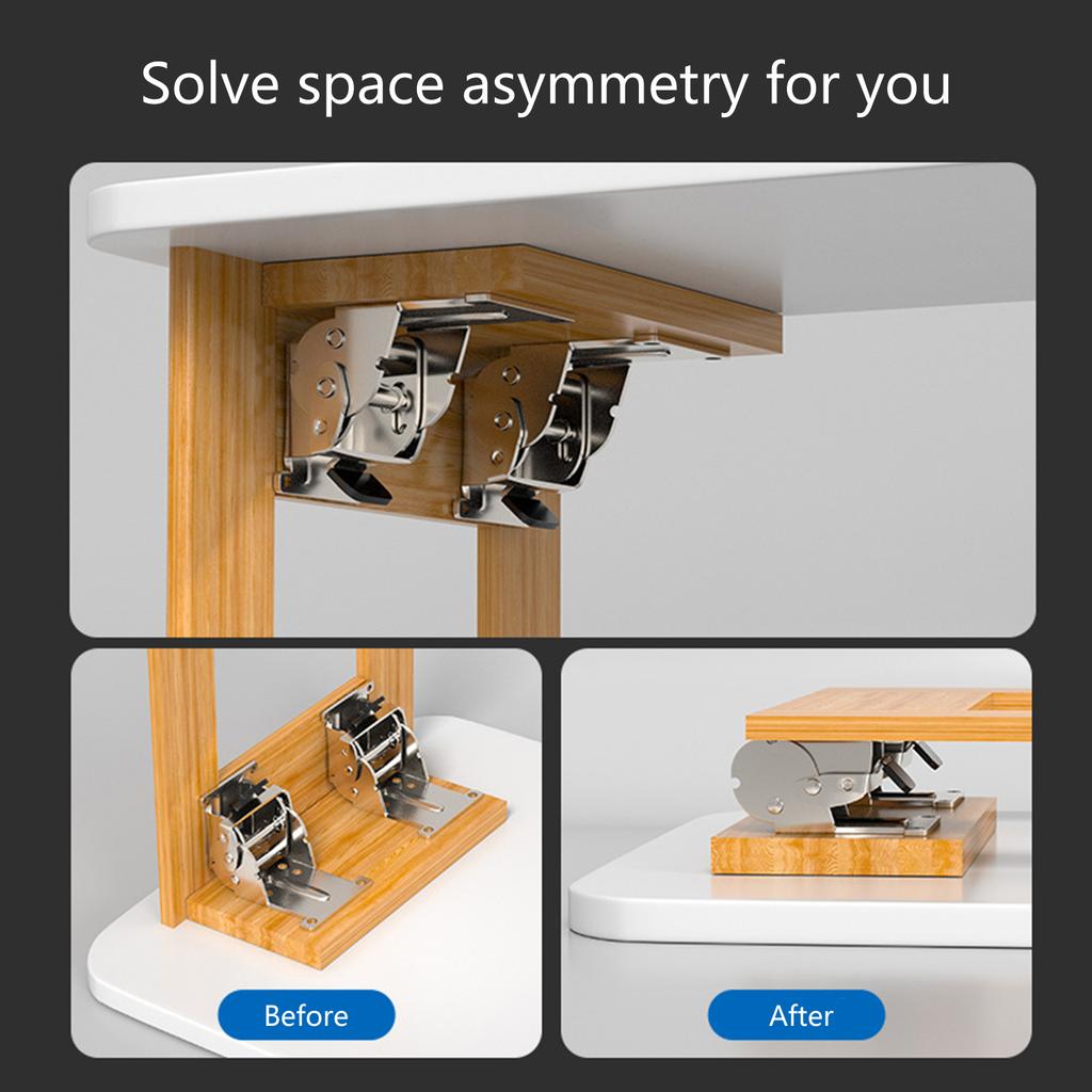 Upgrades Locking Folding Hinges 90 Degree Foldable Support Shelf Brackets for Table Bed Legs & Workbench Expansion