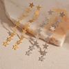 New Unique Metal Five-Pointed Star Tassel Earrings for Women Korean Style Personality Drop Earrings Charm Jewelry Accessories