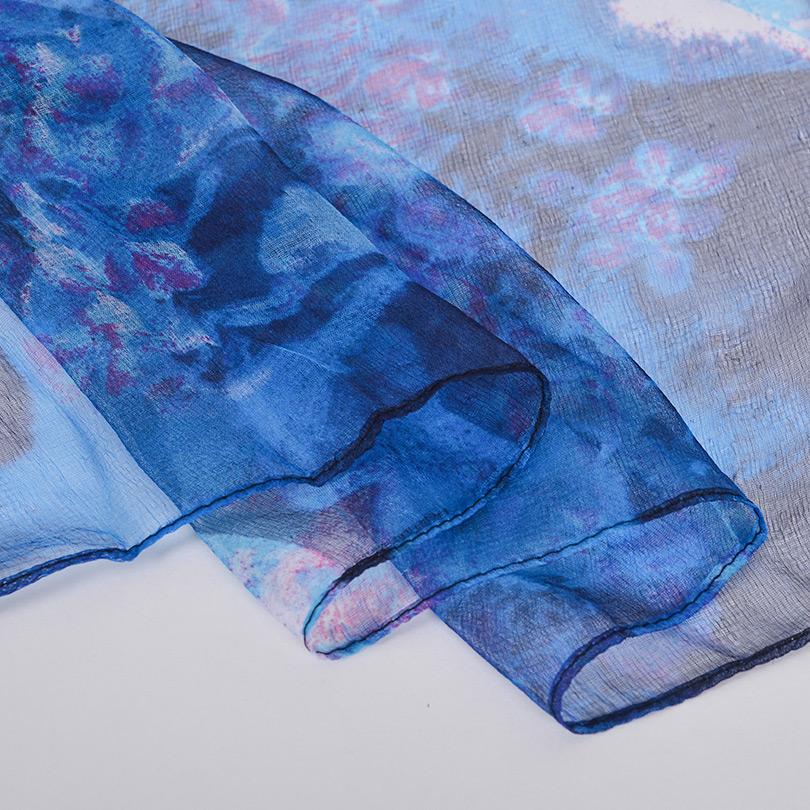 [BYSIFA] Ladies's Silk Scarf New Luxury Brand Blue Pink Long Scarves Elegant Pure Silk Neck Scarf Beach Shawls Cover-ups Foulard